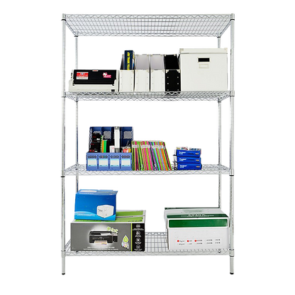 Modular Wire Storage 120x60cm Steel Shelving Chrome With Fixed Legs For Garage Warehouse Or Kitchen V63-841321