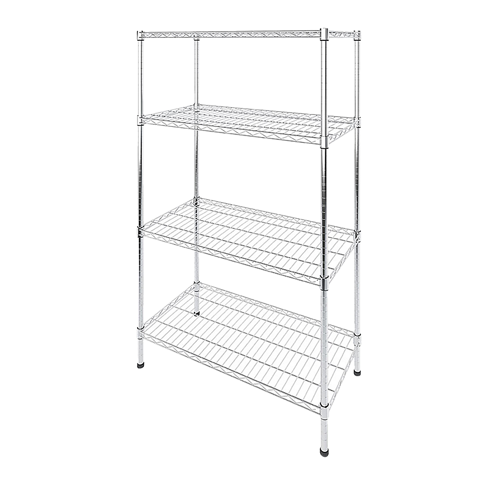 Modular Wire Storage 120x60cm Steel Shelving Chrome With Fixed Legs For Garage Warehouse Or Kitchen V63-841321