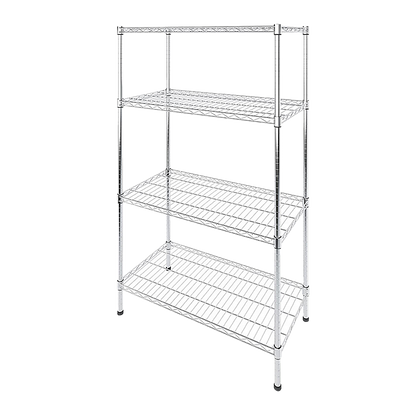 Modular Wire Storage 120x60cm Steel Shelving Chrome With Fixed Legs For Garage Warehouse Or Kitchen V63-841321
