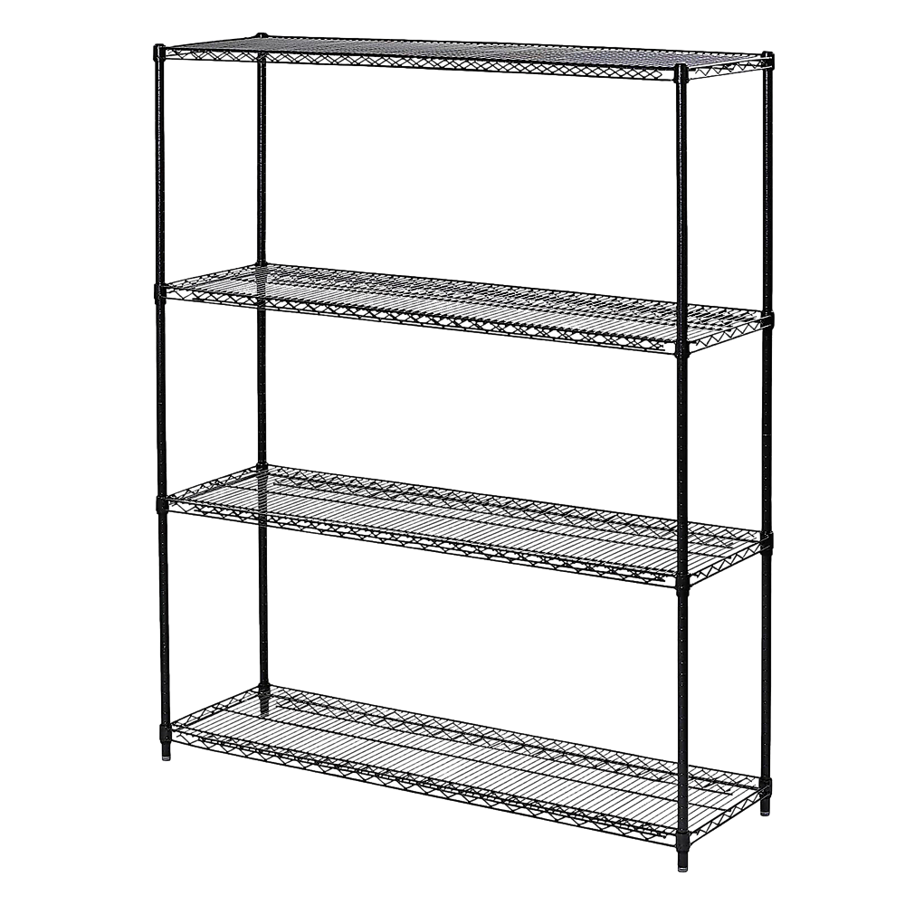 Modular Wire Storage 120x60cm Steel Shelving Black With Fixed Legs For Garage Warehouse Or Kitchen V63-841331
