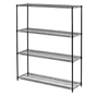 Modular Wire Storage 120x60cm Steel Shelving Black With Fixed Legs For Garage Warehouse Or Kitchen V63-841331