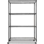 Modular Wire Storage 150x35cm Steel Shelving Black With Wheels For Garage Warehouse Or Kitchen Organisation V63-841401