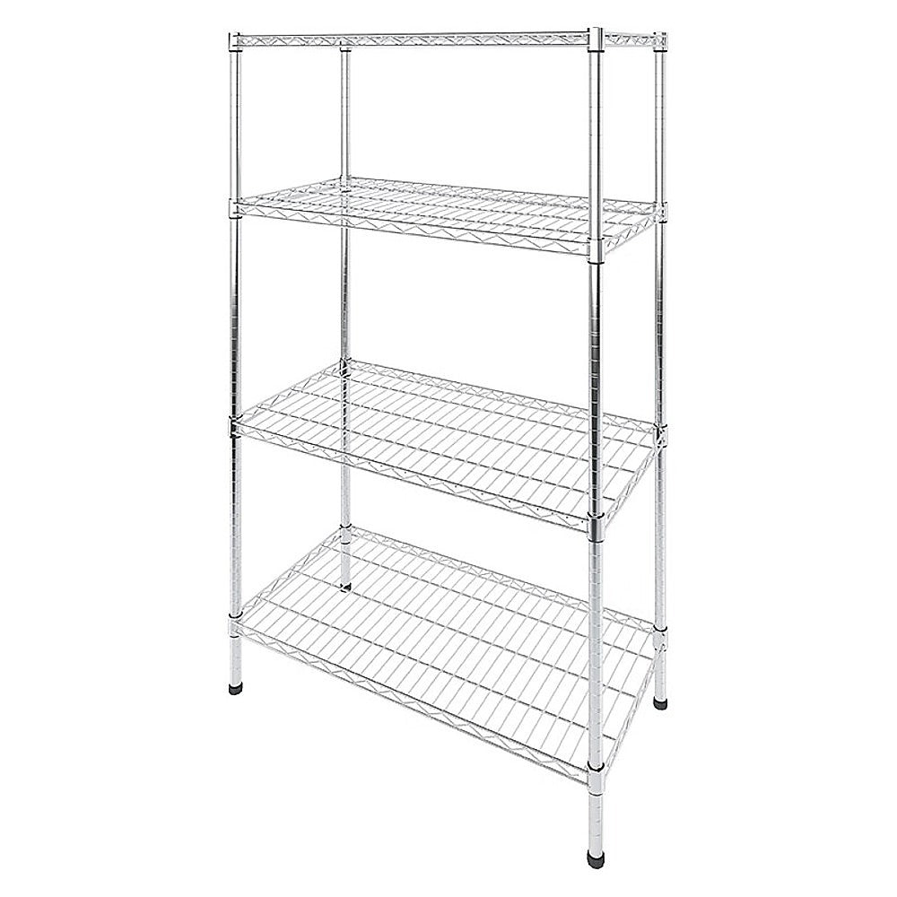Modular Wire Storage 90x45cm Steel Shelving Chrome With Fixed Legs For Garage Warehouse Or Kitchen V63-841421