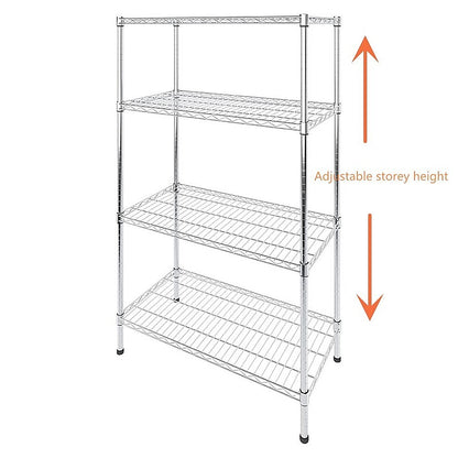 Modular Wire Storage 90x45cm Steel Shelving Chrome With Fixed Legs For Garage Warehouse Or Kitchen V63-841421