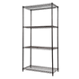 Modular Wire Storage 90x45cm Steel Shelving Black With Fixed Legs For Garage Warehouse Or Kitchen Organisation V63-841431