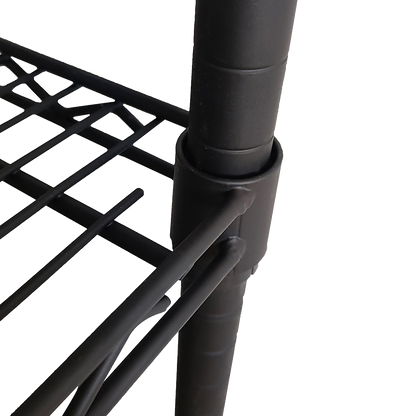 Modular Wire Storage 90x45cm Steel Shelving Black With Wheels For Garage Warehouse Or Kitchen Organisation V63-841451