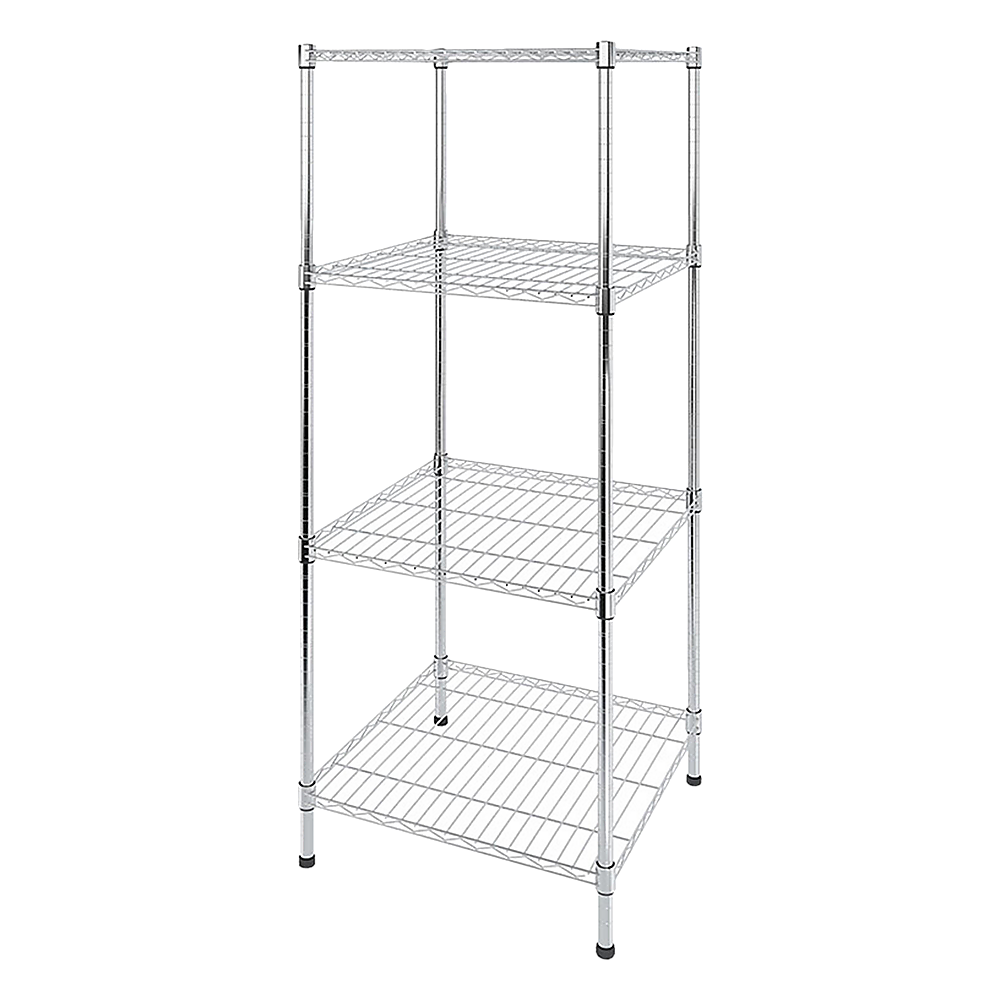 Modular Wire Storage 35x35cm Steel Shelving Chrome With Fixed Legs For Garage Warehouse Or Kitchen V63-841471