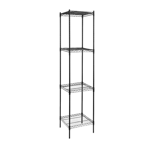 Modular Wire Storage 35x35cm Steel Shelving Black With Fixed Legs For Garage Warehouse Or Kitchen Organisation V63-841481