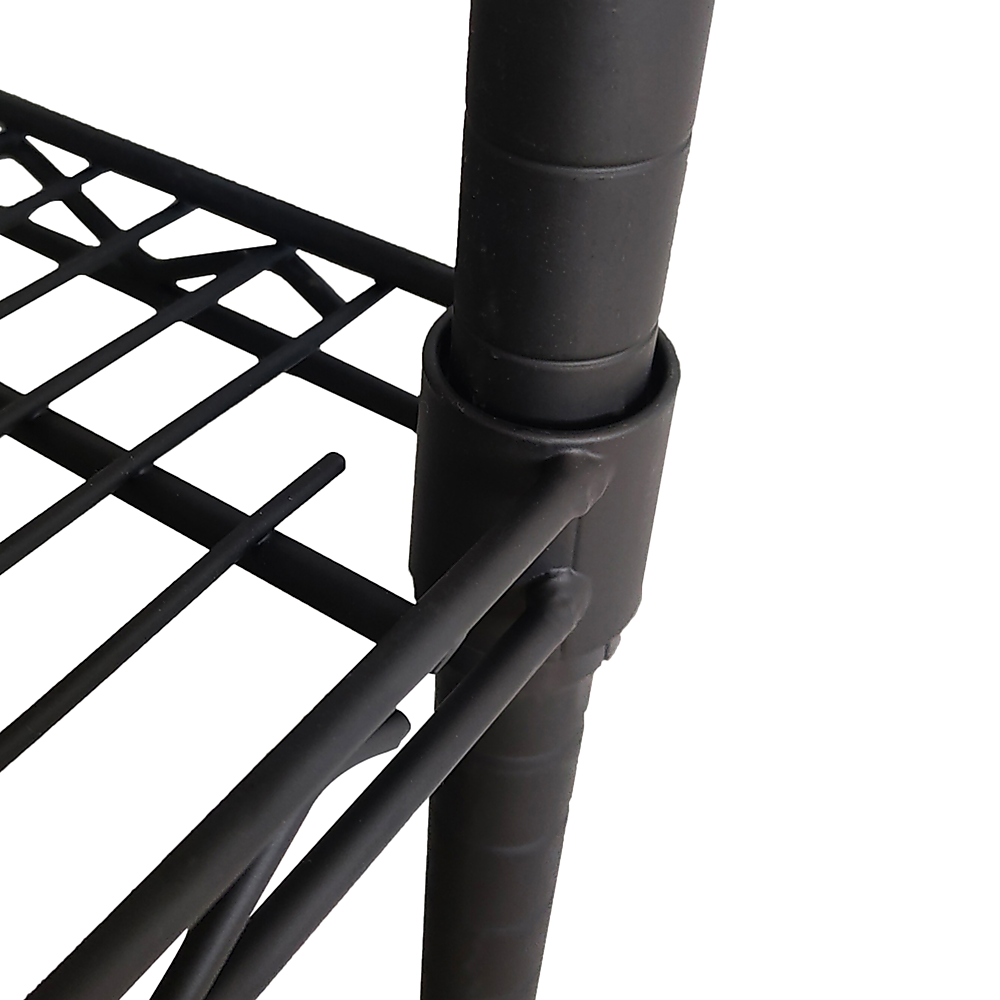 Modular Wire Storage 35x35cm Steel Shelving Black With Wheels For Garage Warehouse Or Kitchen Organisation V63-841501