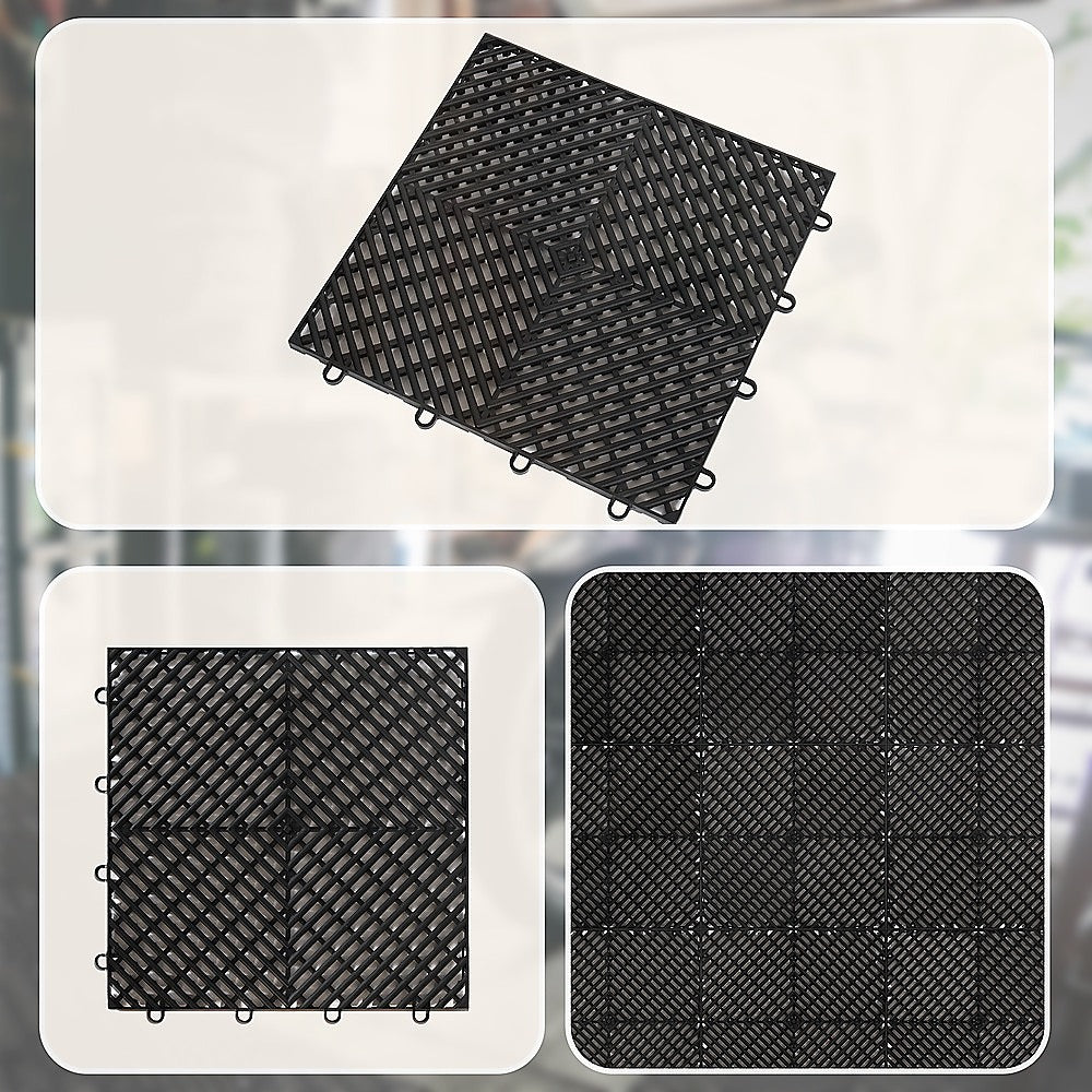 Vented Garage Floor Tiles | Snow Water Drainage | 30x30cm V63-841661