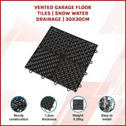 Vented Garage Floor Tiles | Snow Water Drainage | 30x30cm V63-841661