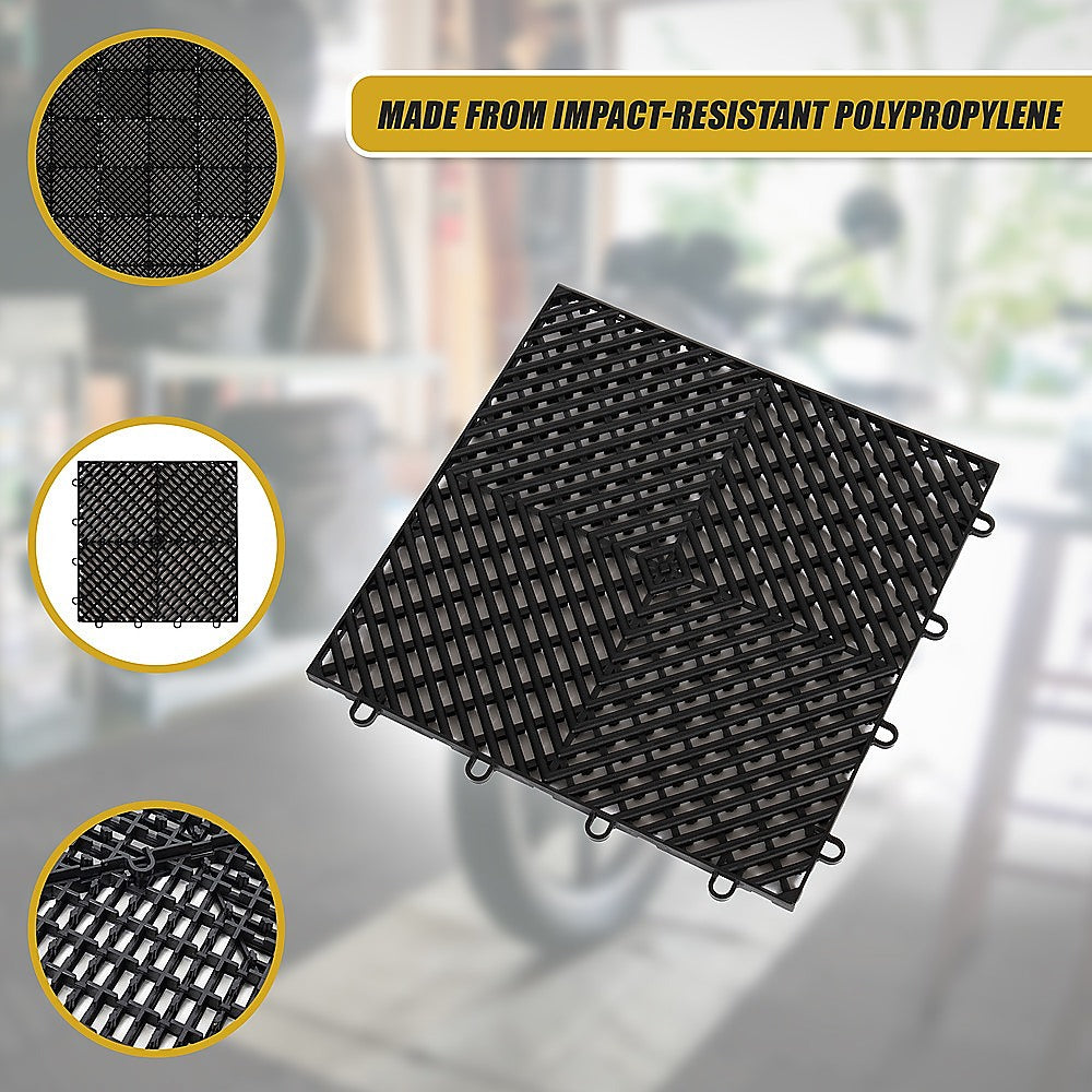 Vented Garage Floor Tiles | Snow Water Drainage | 30x30cm V63-841661