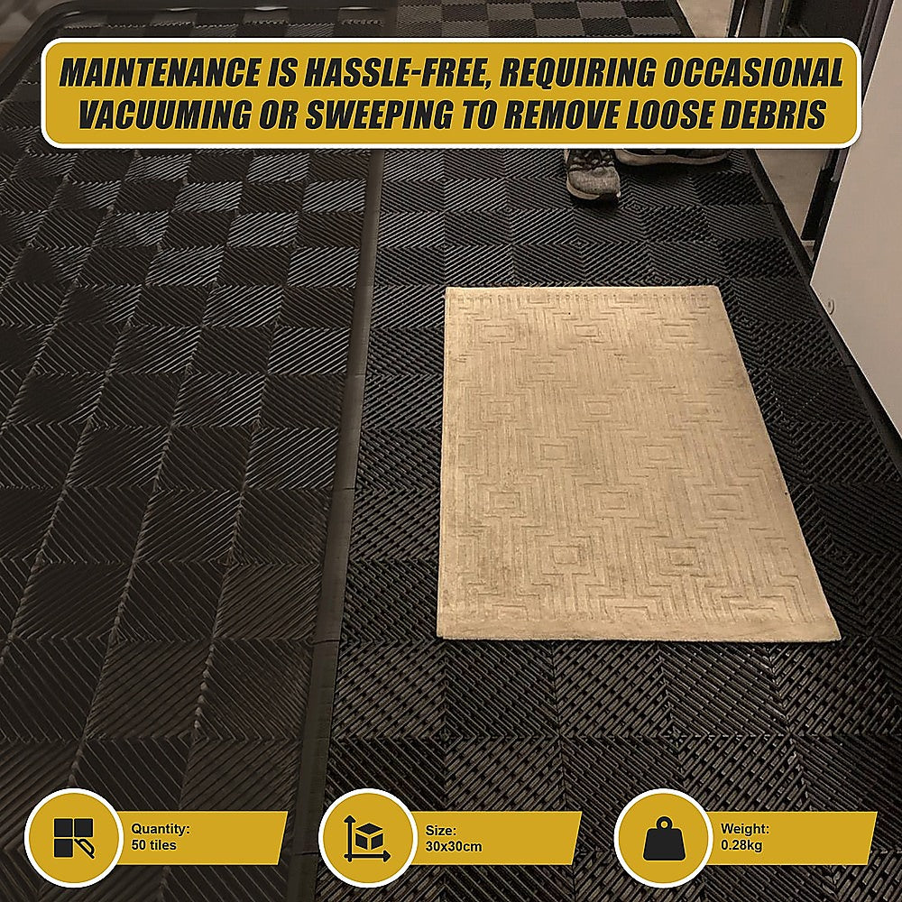 Vented Garage Floor Tiles | Snow Water Drainage | 30x30cm V63-841661