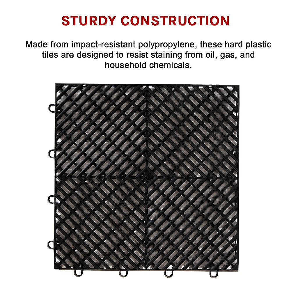 Vented Garage Floor Tiles | Snow Water Drainage | 30x30cm V63-841661
