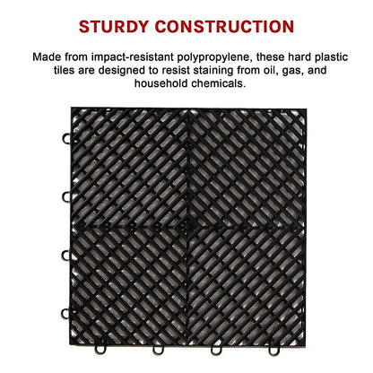 Vented Garage Floor Tiles | Snow Water Drainage | 30x30cm V63-841661
