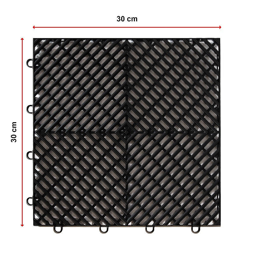 Vented Garage Floor Tiles | Snow Water Drainage | 30x30cm V63-841661
