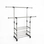 Heavy Duty Commercial Garment Rack Double Bar Rolling Collapsible Clothing Shelf V63-841681