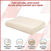 Pure Natural Latex Sleep Pillow Spine Support 30 x 50cm V63-841711