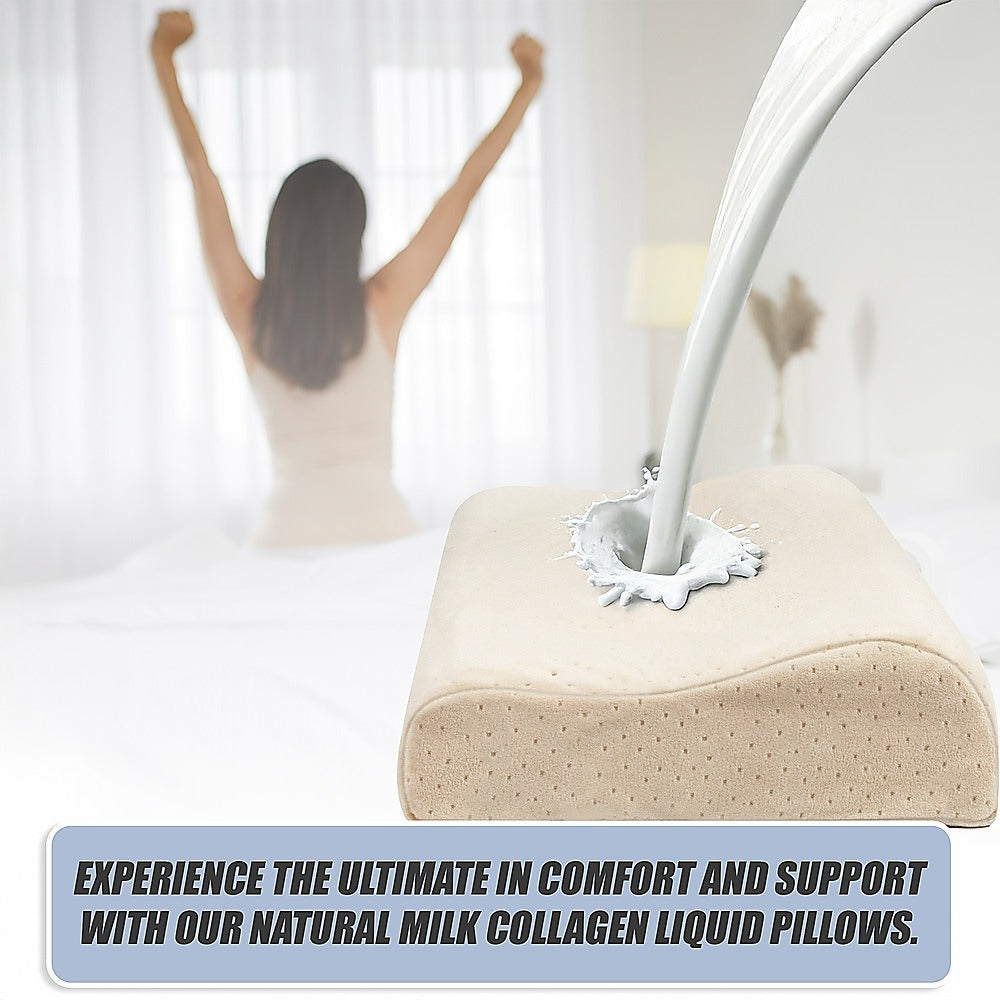 Pure Natural Latex Sleep Pillow Spine Support 30 x 50cm V63-841711