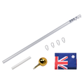 9.1m Flag Pole Kit Telescopic Heavy Duty 16 Gauge Aluminium with Flag V63-841721