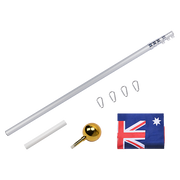 9.1m Flag Pole Kit Telescopic Heavy Duty 16 Gauge Aluminium with Flag V63-841721