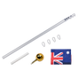 9.1m Flag Pole Kit Telescopic Heavy Duty 16 Gauge Aluminium with Flag V63-841721