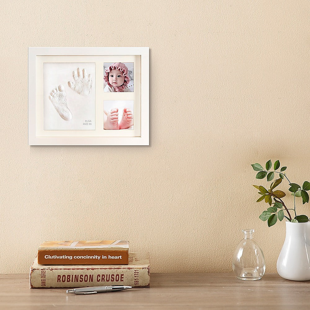 Baby Hand & Foot Print Clay Cast Kit Photo Picture Frame Christening Gift V63-841731