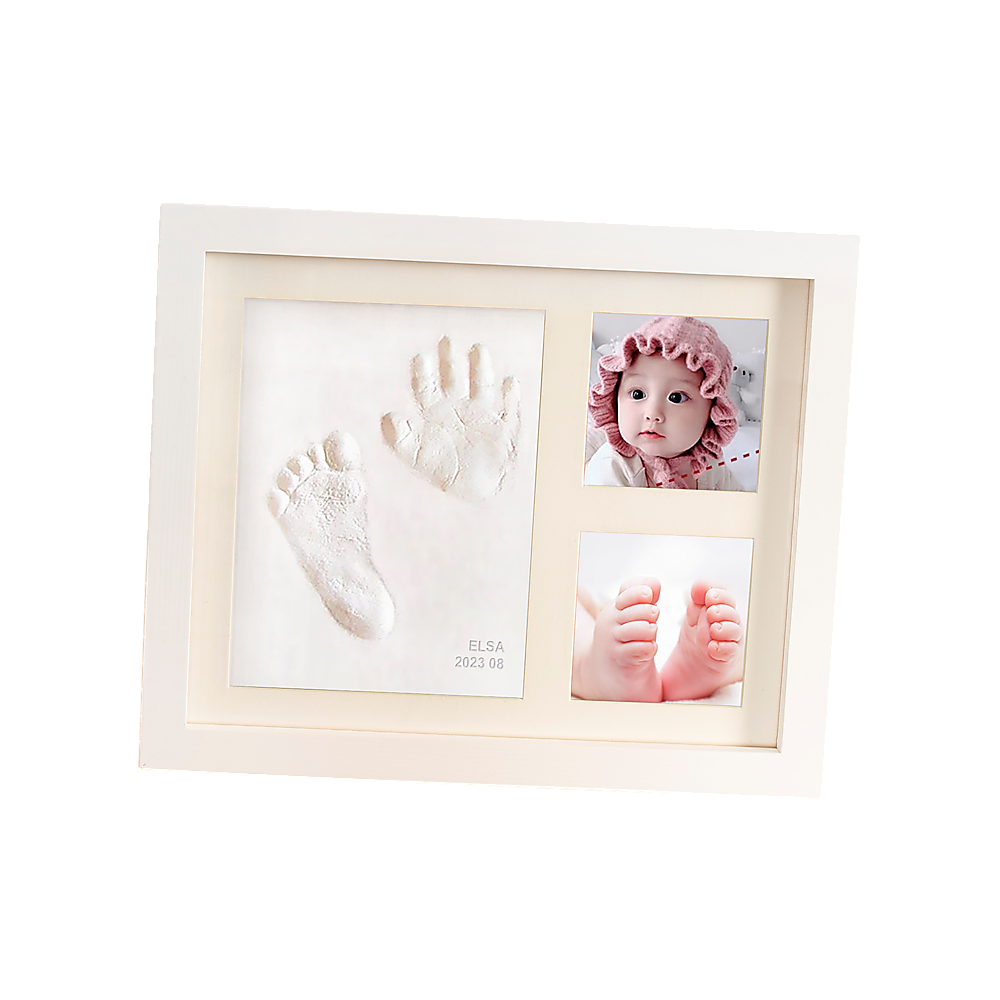 Baby Hand & Foot Print Clay Cast Kit Photo Picture Frame Christening Gift V63-841731