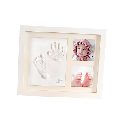 Baby Hand & Foot Print Clay Cast Kit Photo Picture Frame Christening Gift V63-841731