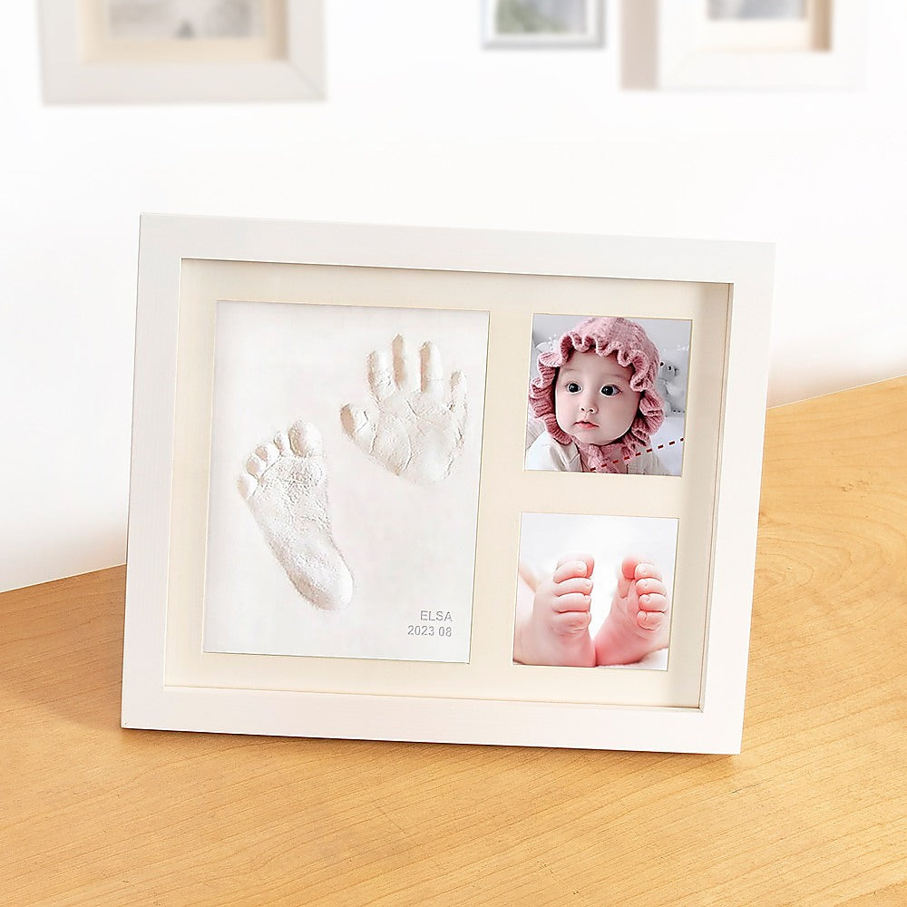 Baby Hand & Foot Print Clay Cast Kit Photo Picture Frame Christening Gift V63-841731