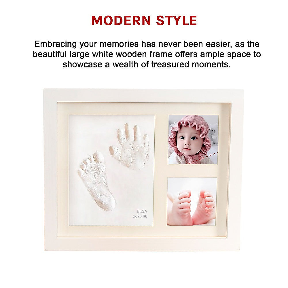 Baby Hand & Foot Print Clay Cast Kit Photo Picture Frame Christening Gift V63-841731