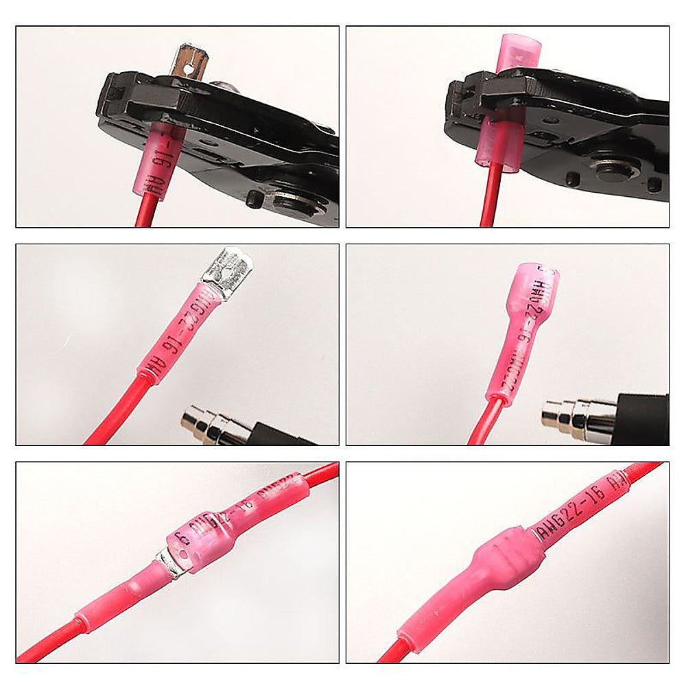 250pc Heat Shrink Spade Connectors Quick Disconnect Wire Electrical V63-841741