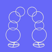 2pcs Round Wedding Arch Backdrop Rings Loops Flower Balloon Lawn Row Stand V63-841751