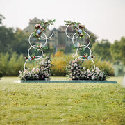2pcs Round Wedding Arch Backdrop Rings Loops Flower Balloon Lawn Row Stand V63-841751