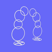 2pcs Round Wedding Arch Backdrop Rings Loops Flower Balloon Lawn Row Stand V63-841751