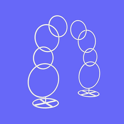 2pcs Round Wedding Arch Backdrop Rings Loops Flower Balloon Lawn Row Stand V63-841751