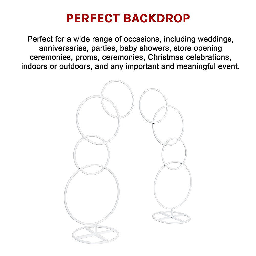 2pcs Round Wedding Arch Backdrop Rings Loops Flower Balloon Lawn Row Stand V63-841751