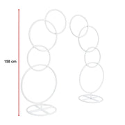 2pcs Round Wedding Arch Backdrop Rings Loops Flower Balloon Lawn Row Stand V63-841751