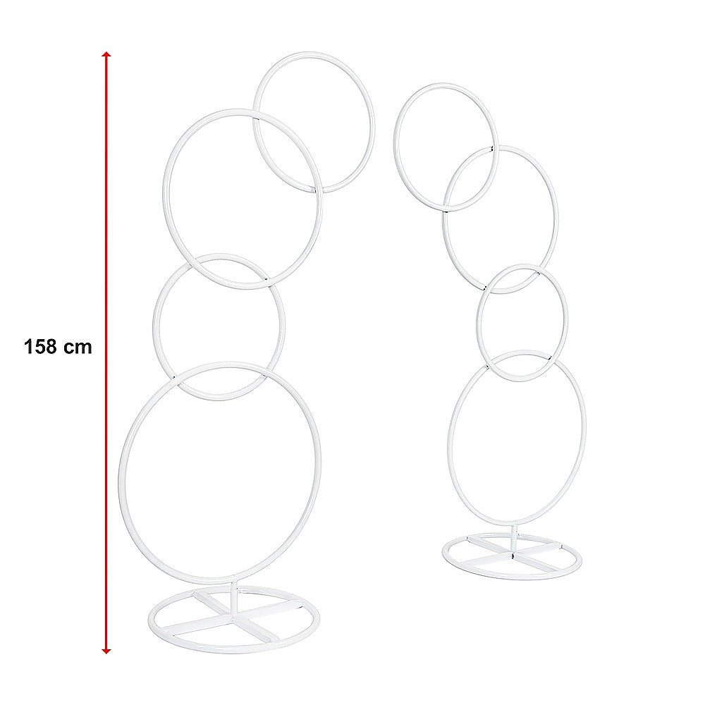 2pcs Round Wedding Arch Backdrop Rings Loops Flower Balloon Lawn Row Stand V63-841751