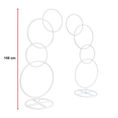 2pcs Round Wedding Arch Backdrop Rings Loops Flower Balloon Lawn Row Stand V63-841751