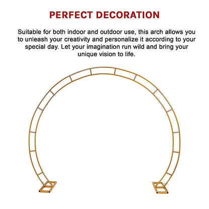 260cm Gold Metal Wedding Arch Round Balloon Birthday Party V63-841761