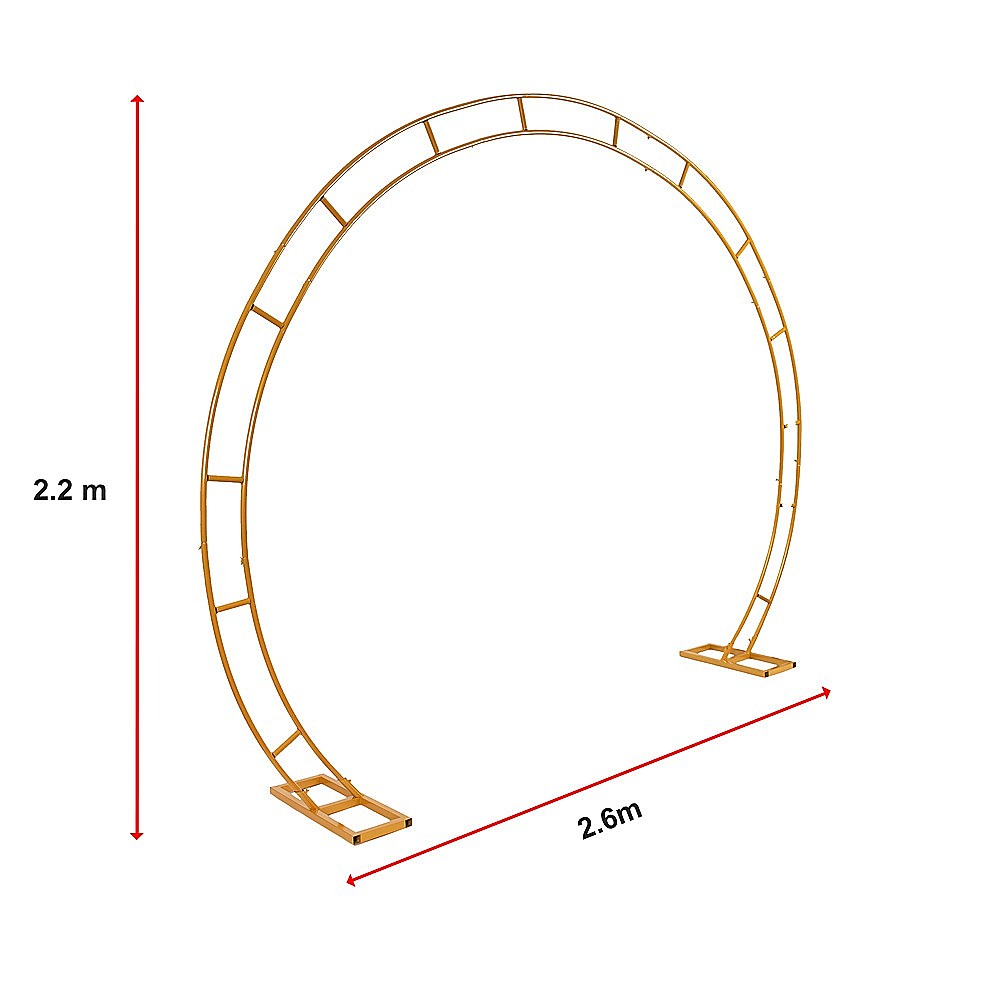 260cm Gold Metal Wedding Arch Round Balloon Birthday Party V63-841761