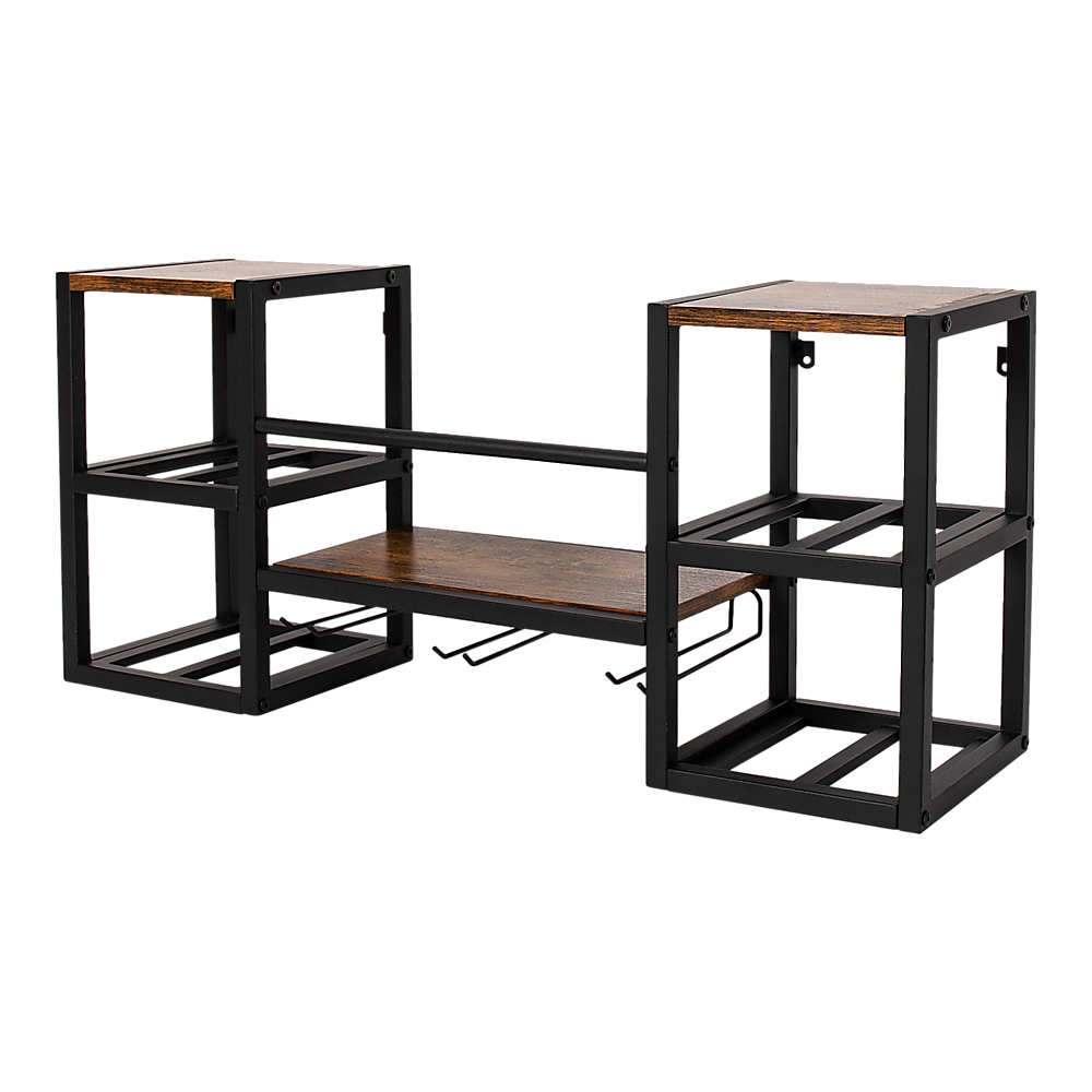Wall Mounted Wine Rack 3 Stem Glass Holder Storage Organiser V63-841821