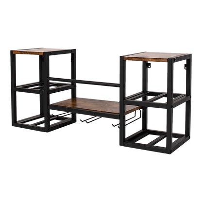 Wall Mounted Wine Rack 3 Stem Glass Holder Storage Organiser V63-841821