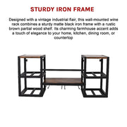 Wall Mounted Wine Rack 3 Stem Glass Holder Storage Organiser V63-841821