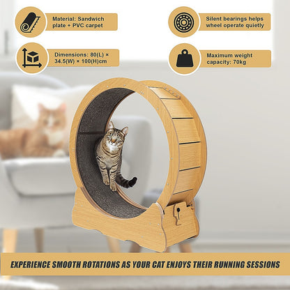 Cat Running Wheel w/ Carpet Runway Cat Exercise Wheel for Fitness Cat Treadmill V63-841891