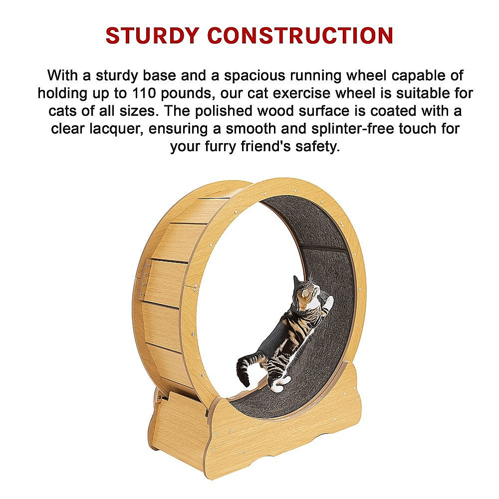Cat Running Wheel w/ Carpet Runway Cat Exercise Wheel for Fitness Cat Treadmill V63-841891
