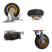 Castor Wheels 4 x 6" 150mm Swivel Silent Caster 2 Brakes 800KG V63-841911