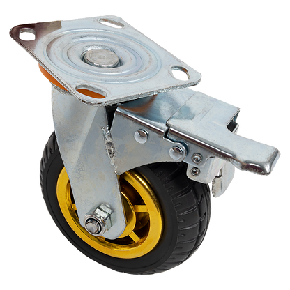 Castor Wheels 4 x 6" 150mm Swivel Silent Caster 2 Brakes 800KG V63-841911