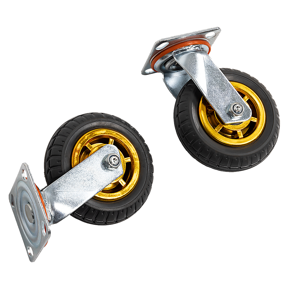 Castor Wheels 4 x 6" 150mm Swivel Silent Caster 2 Brakes 800KG V63-841911
